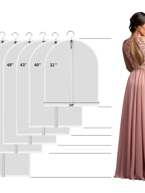 Garment Bags 12 Pack, 24 x 40 Hanging Clothes Storage Bags, Translucent PEVA Gar - Picture 7 of 9